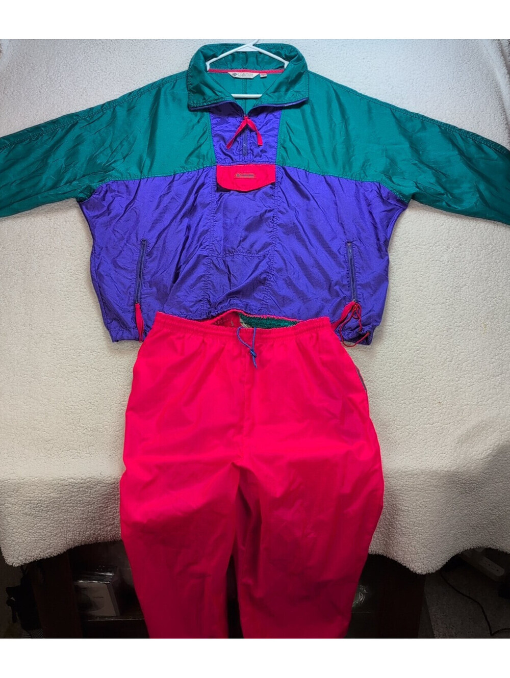 Columbia Sportswear Vintage 90s Colorblock Windbreaker Track Suit Men's Large